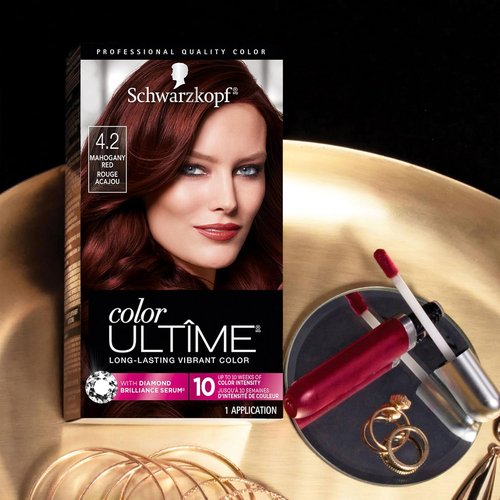 Schwarzkopf Color Ultime Hair Dye - Permanent Mahogany Red | Intense Fade-Resistant Color, Covers Grays