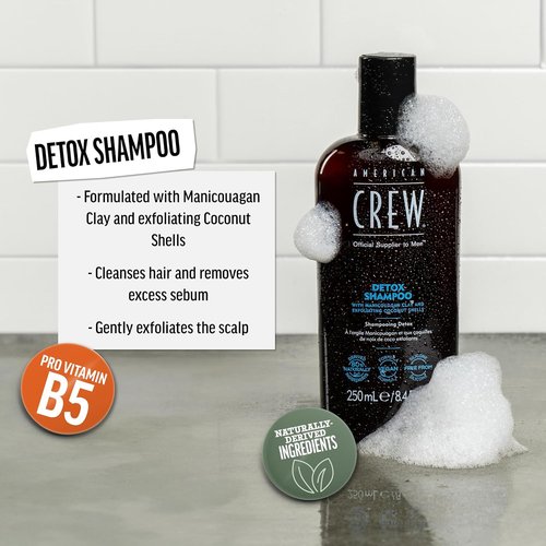 American Crew Detox Shampoo - Naturally Derived Vegan Formula with Citrus Mint Fragrance | 8.45 Fl Oz