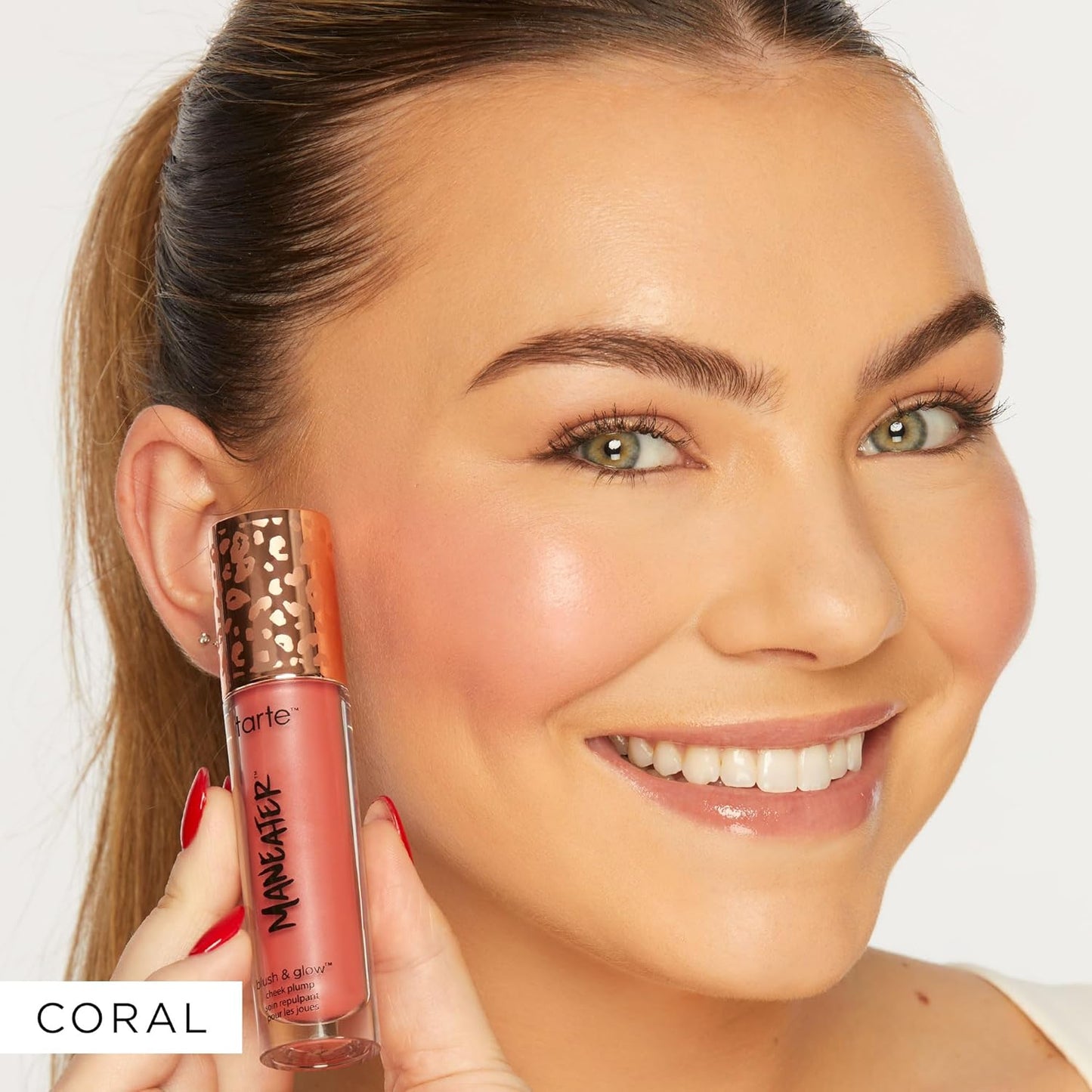 Tarte Maneater Blush & Glow Cheek Plump - Lightweight Cheek Tint & Illuminator with Coconut Water, Hyaluronic Acid & Vitamin E for Radiant Finish