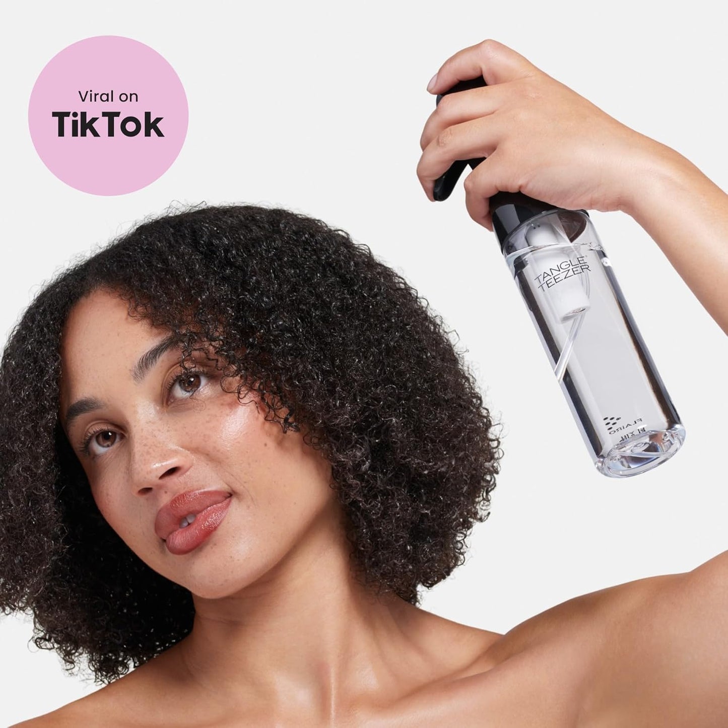 TANGLE TEEZER Continuous Spray Bottle - Reusable & Refillable for Hair Detangling | 10.1 oz, Black