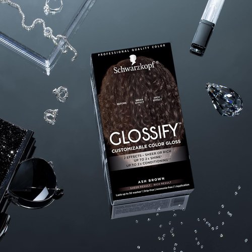 Schwarzkopf Glossify Color Gloss - Customizable Ash Brown Shade for Vibrant Hair Color
