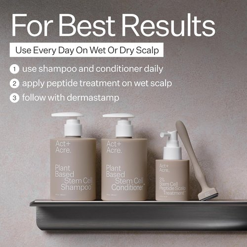 ACT+ ACRE Stem Cell Shampoo - Boost Density & Hydrate Scalp | Thicker, Fuller Hair | Vegan, 10 Fl Oz