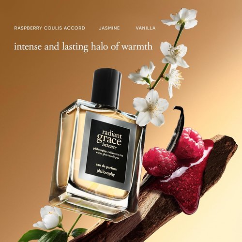 philosophy radiant grace intense eau de parfum- ambery floral women's perfume - with notes of raspberry, jasmine & vanilla - luxury perfume for women - long lasting fragrance