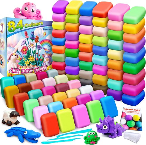 Magic Clay Air Dry Clay - 84 Vibrant Colors with Tools | Soft, Ultra-Light Modeling Clay for Kids Ages 3+