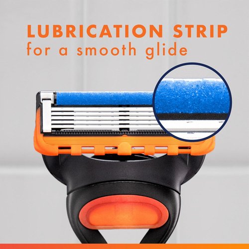 Gillette Fusion5 Razors - Comfortable Shaving with 4 Blade Refills & Lubrastrip | 1 Razor Included