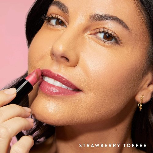 Laura Geller New York Italian Marble Sheer Lipstick - Hydrating Strawberry Toffee - Lightweight with Vitamin E & Caster Seed Oil