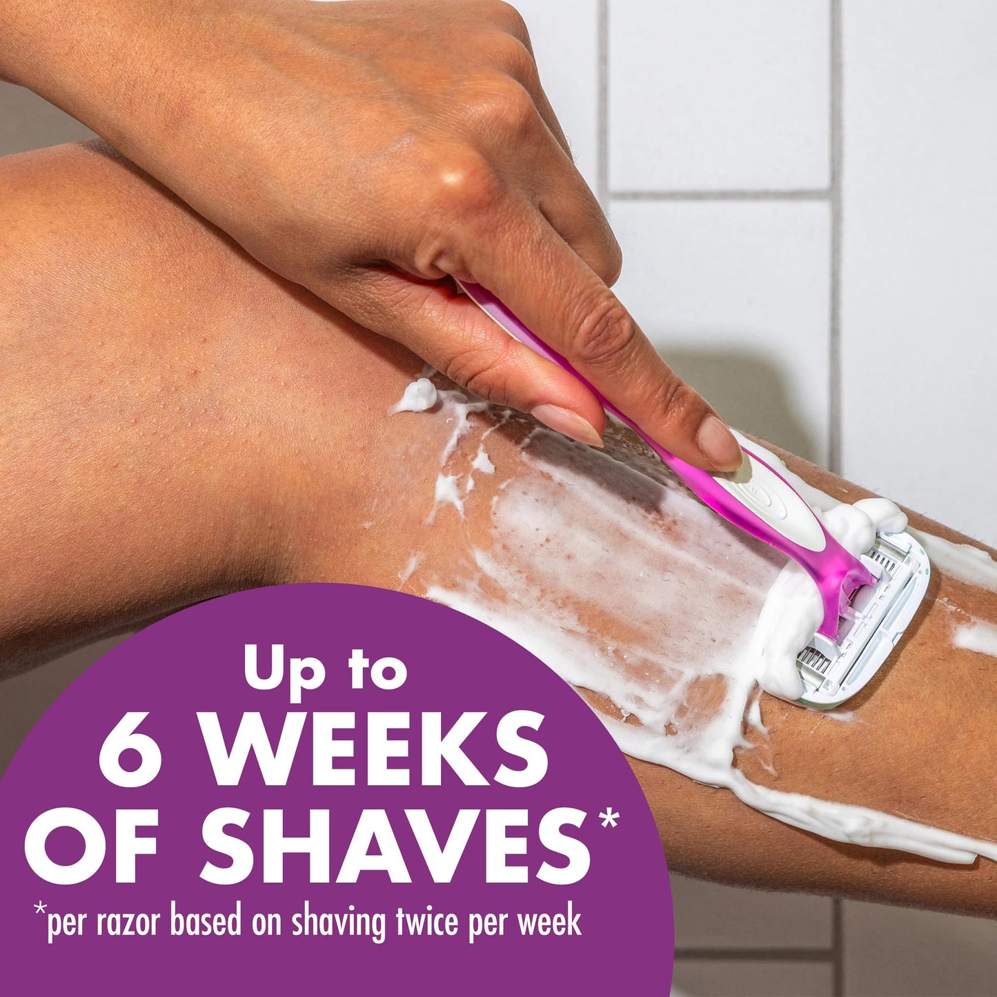 BIC Soleil Sensitive Advanced Women's Disposable Razors With 360 Degree Water Activated Moisture Strip for Enhanced Glide, Shaving Razors With 5 Blades, 5 Count