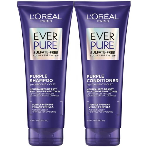 L’Oreal Paris EverPure Purple Shampoo & Conditioner Set - Sulfate-Free for Blonde & Silver Hair | 1 Kit