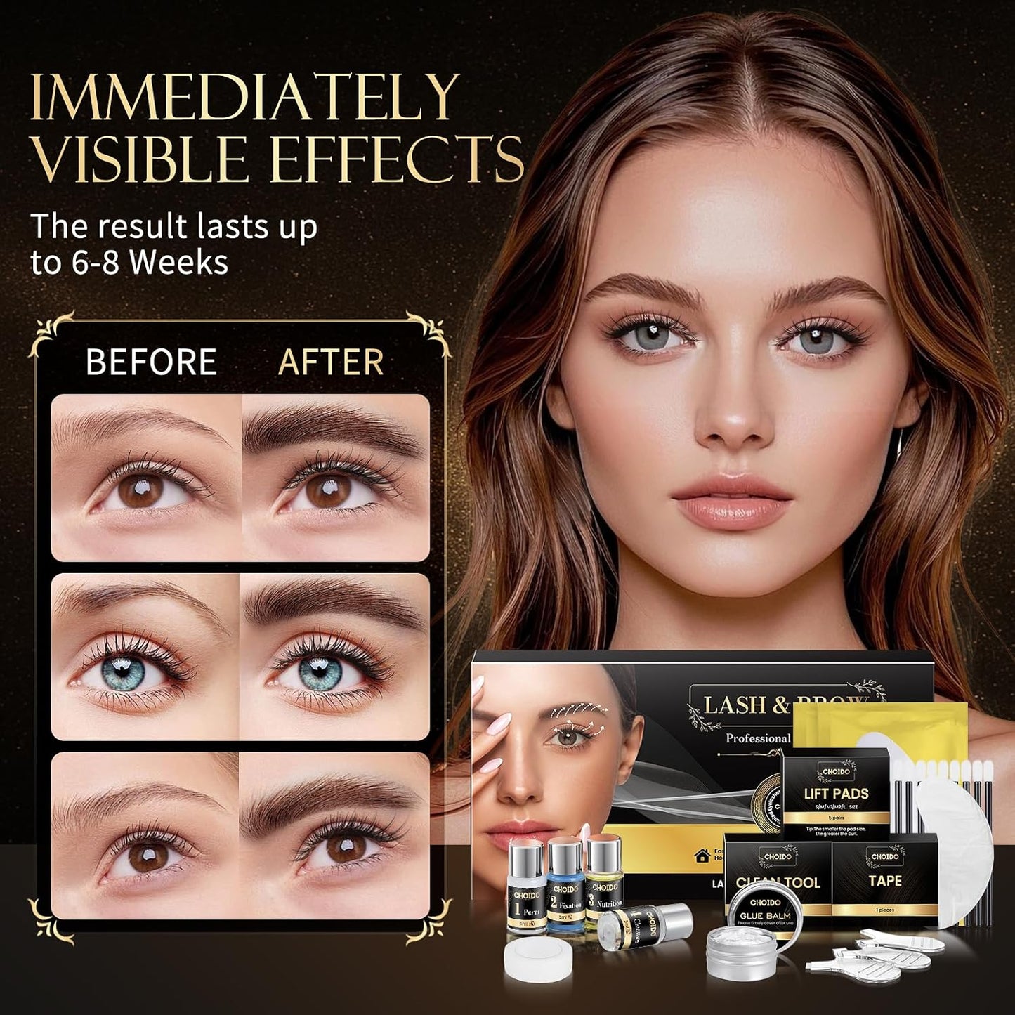 Skiennix Lash Lift & Eyebrow Lamination Kit - Professional 2-in-1 Eyelash Curling & Lifting Solution | Lasts 6-8 Weeks
