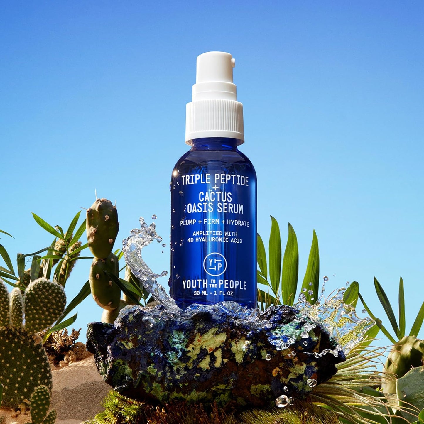 Youth To The People Triple Peptide + Oasis Face Serum - Hydrating + Firming Serum for Dry Skin, Plumps Fine Lines with 4 Types of Hyaluronic Acid, Peptides, Preps for Makeup, Fragrance-free - 1 fl oz