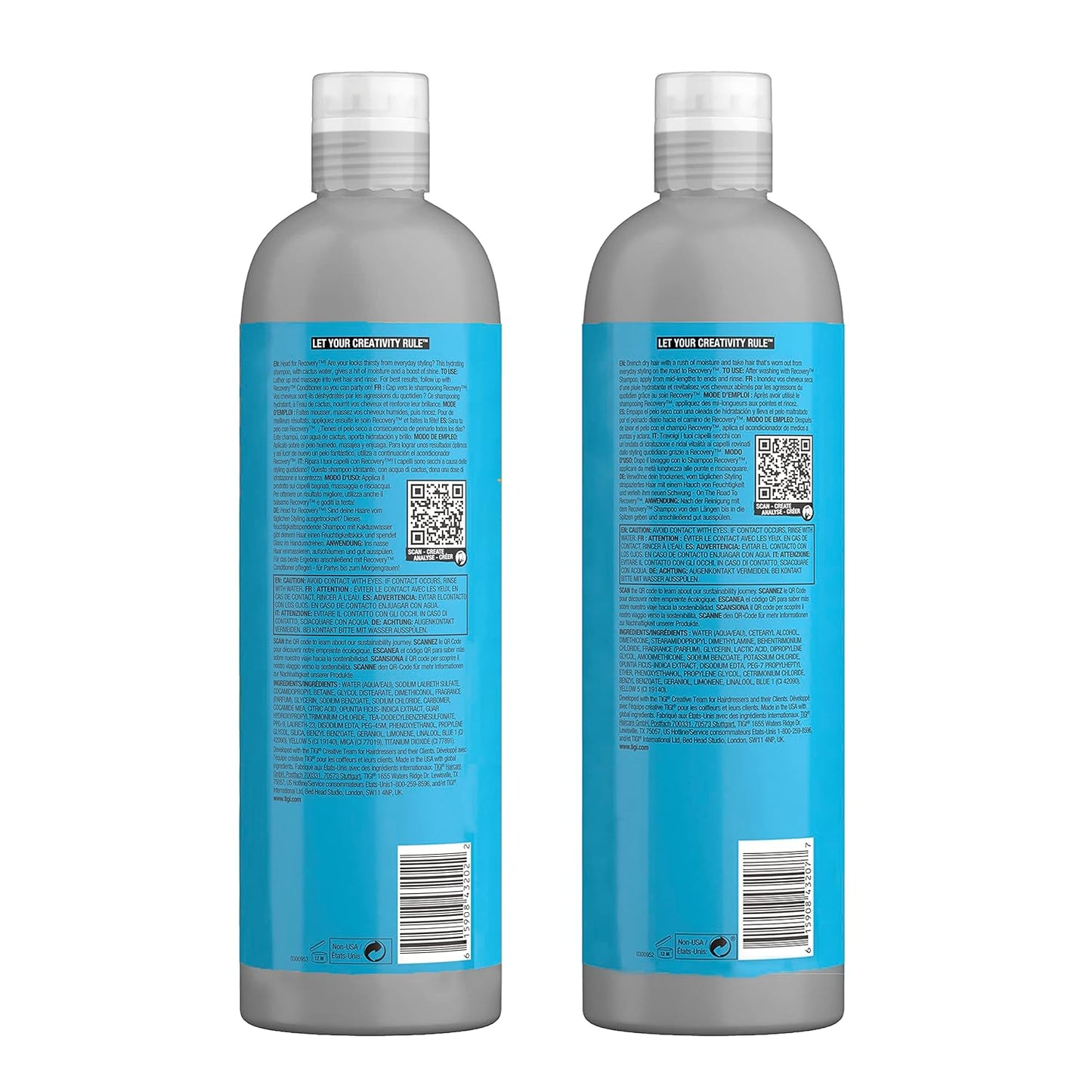 TIGI Bed Head Recovery Shampoo & Conditioner Set - Nourishing for Dry, Damaged Hair | 25.36 fl oz, 2 Count