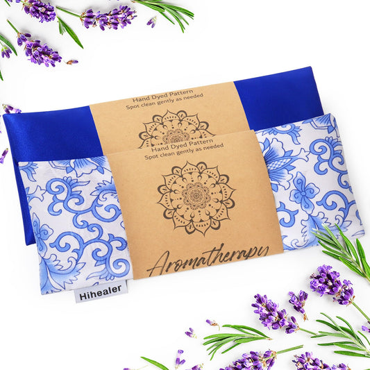 Lavender Eye Mask for Sleeping - Weighted Eye Pillow Heated for Headache, Sinus, Dry Eyes Relief, Moist Heat Eye Compress for Yoga, Meditation - Relaxation Gifts for Women