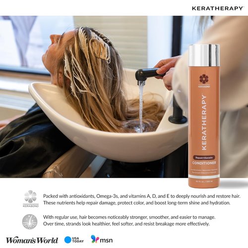 KERATHERAPY KeratinFIXX Repair Shampoo - Nourishing Formula for Dry, Damaged Hair with Caviar Extract | 10.14 Fl Oz