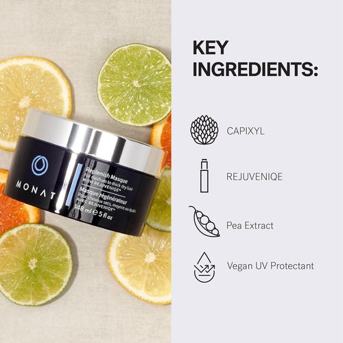 MONAT Replenish™ Masque - Deep Conditioning Hair Mask for Medium to Thick Hair | Hydrating with Pea Extract & Vegan UV Protectant - 148 ml (5.0 fl. oz.)