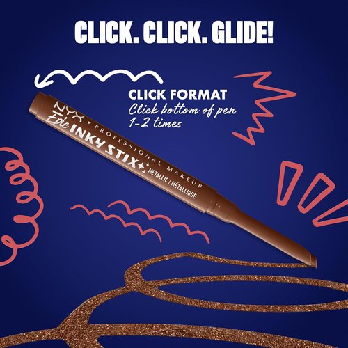 NYX Professional Makeup Epic Inky Stix Eyeliner - Waterproof Cream Gel Formula, 24HR Wear | 03 Kinetic Copper