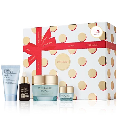 Estée Lauder DayWear Moisturizer Gift Set - Hydrating Skincare Routine | Full-Size 1.7 Oz Moisturizer + Cleanser, Eye Cream, Serum