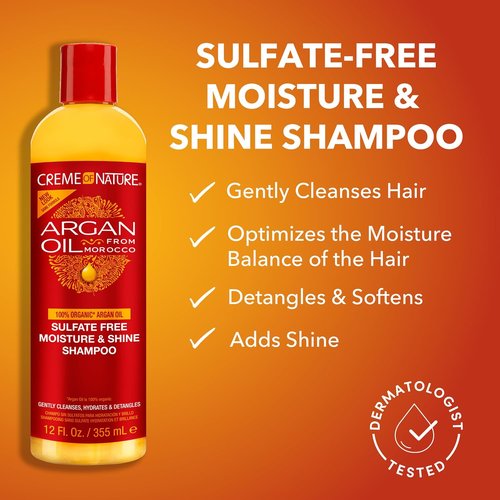 Creme of Nature Argan Oil Shampoo & Conditioning Treatment Set - Sulfate-Free Hydrating Duo, 2 x 12 oz