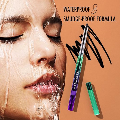 BEPHOLAN Waterproof Gel Eyeliner Pencil - Long-Lasting Smudge-Proof Eye Liner for Women | Black