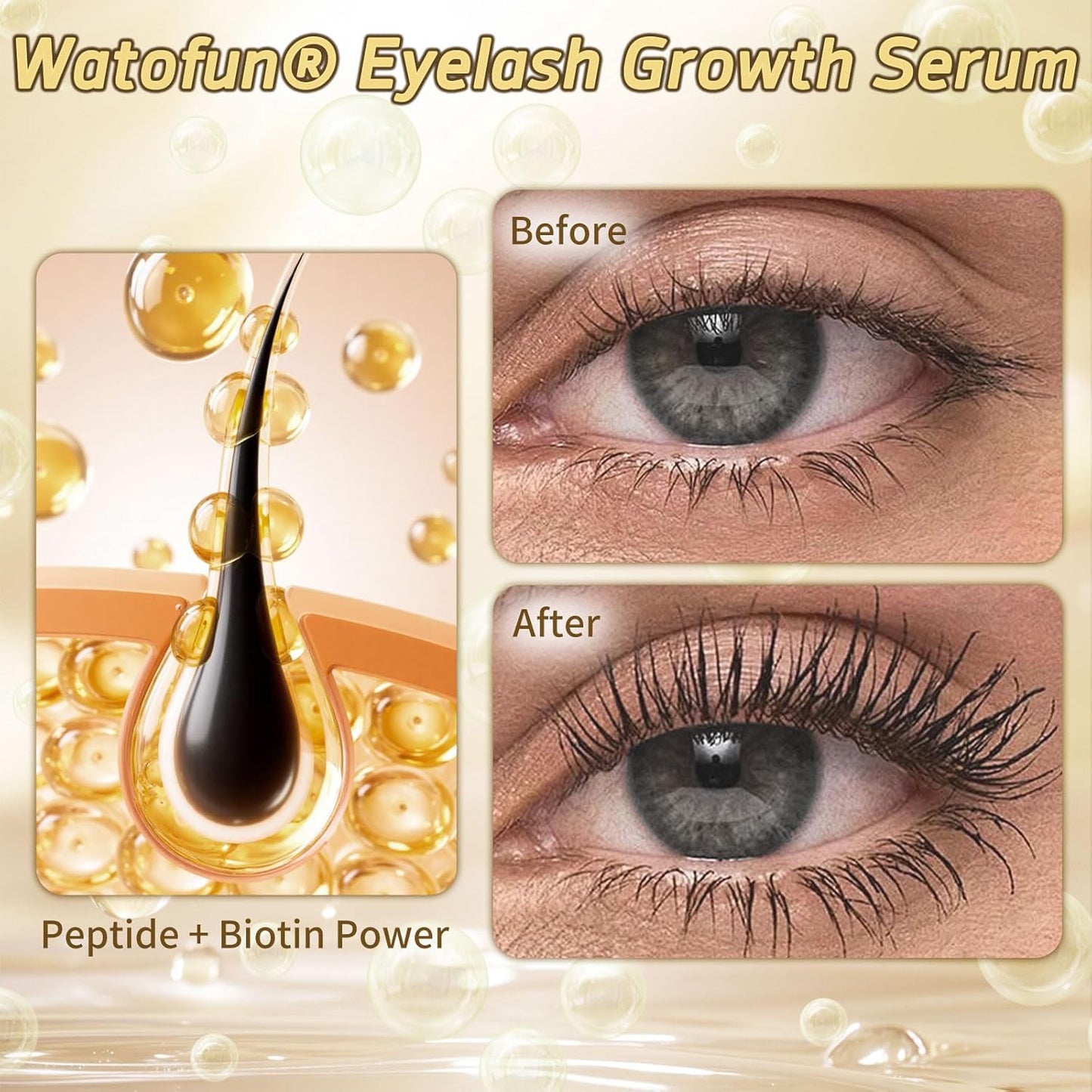Skiennix Eyelash Growth Serum - Peptide & Vitamin Infused Formula for Longer, Thicker Lashes | Vegan & Cruelty-Free, 5mL