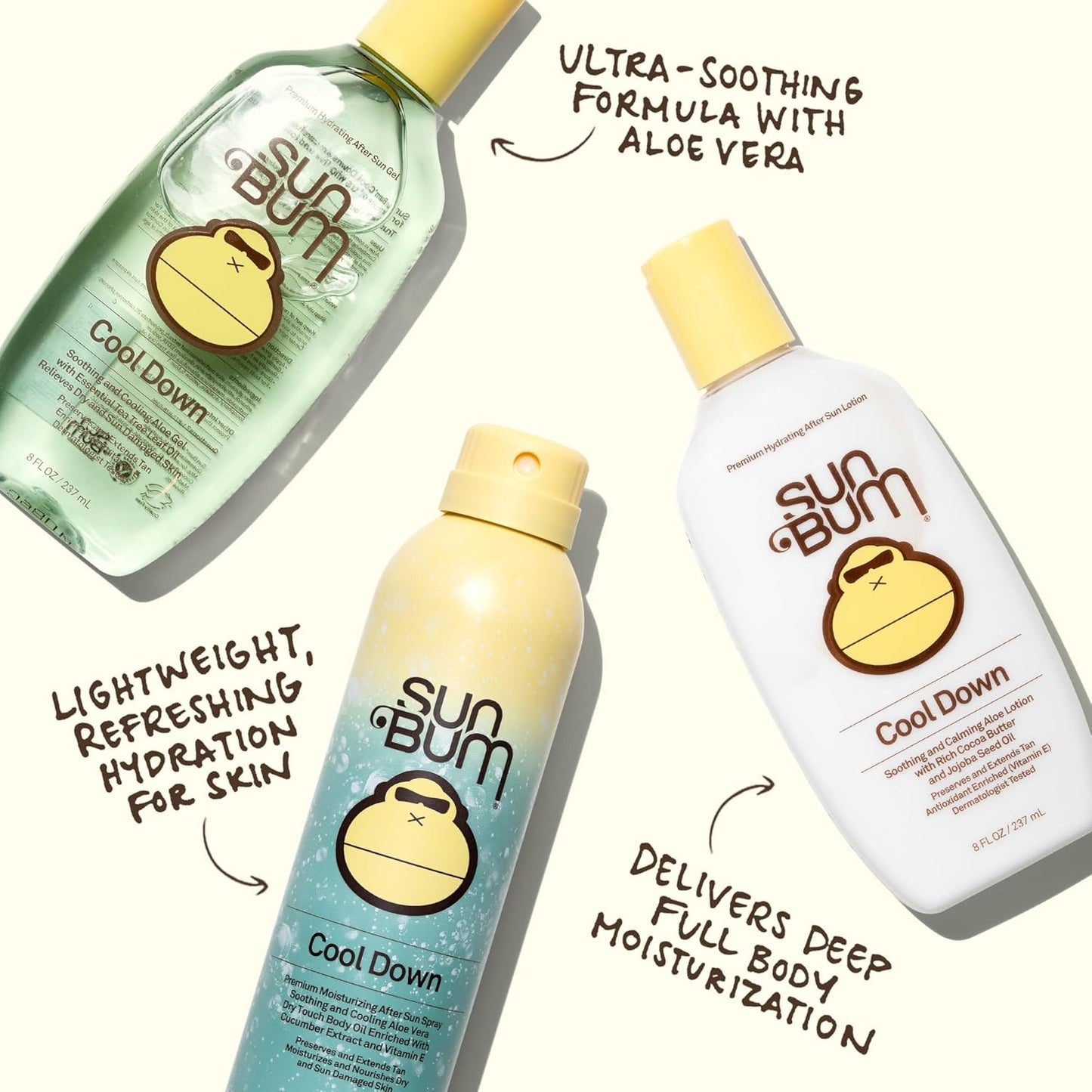Sun Bum Aloe Vera Lotion - Vegan After-Sun Care with Cocoa Butter for Soothing Hydration - 3 oz Travel Size