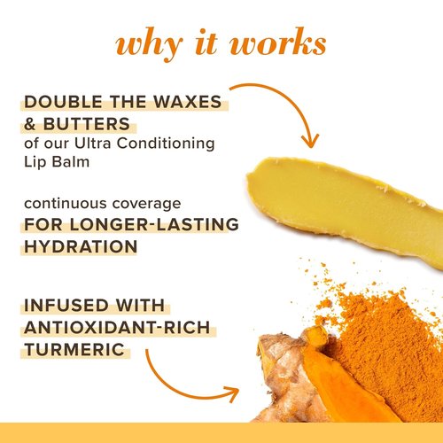 Burt's Bees Unscented Lip Balm - Antioxidant-Rich Turmeric Formula | Natural Care, 2 Tubes, 0.15 oz