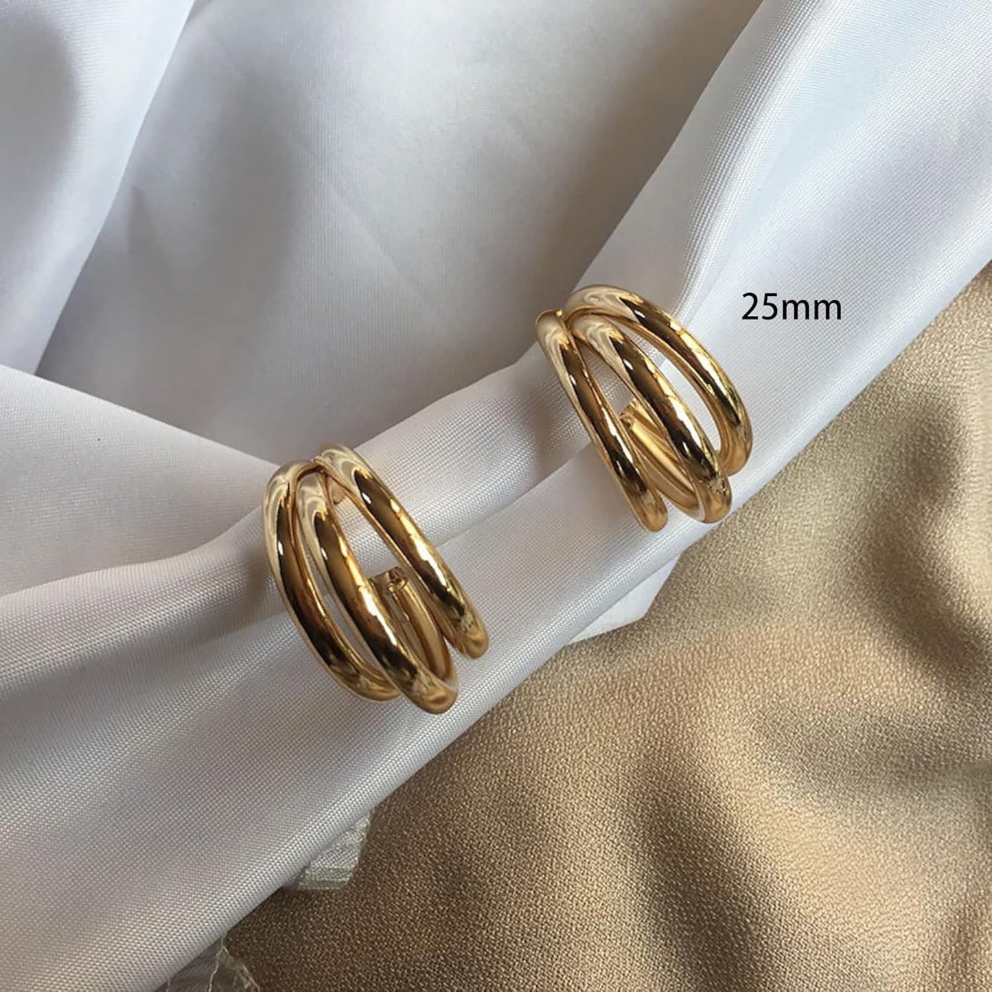 Skiennix Chunky Gold Hoop Earrings - 14k Gold Plated, Hypoallergenic, Trendy Design for Women