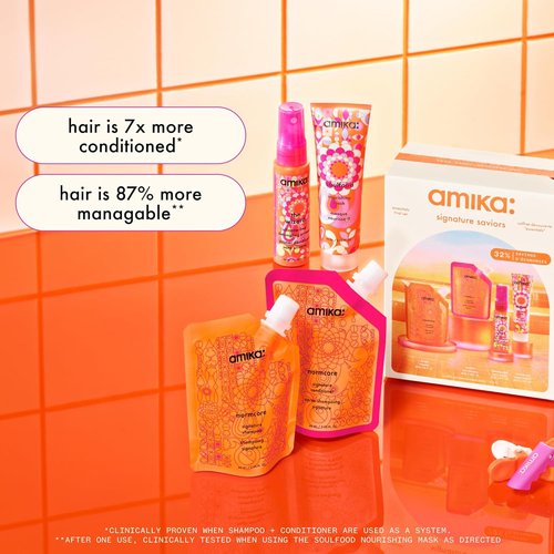 Amika Signature Saviors Essential Trial Set - Nourishing Hair Care Kit for All Hair Types