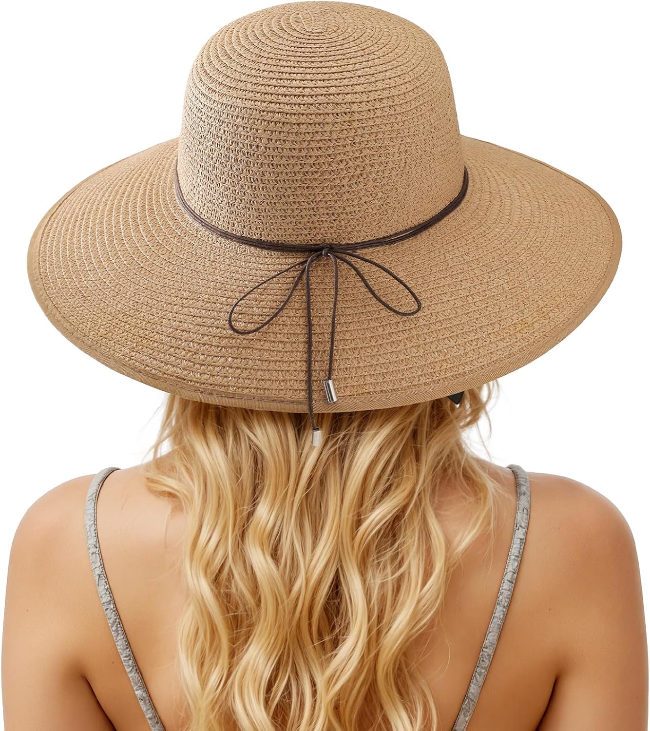 Sun Hats for Women - UPF 50+ Straw Beach Hat with Wide Brim for Summer Travel