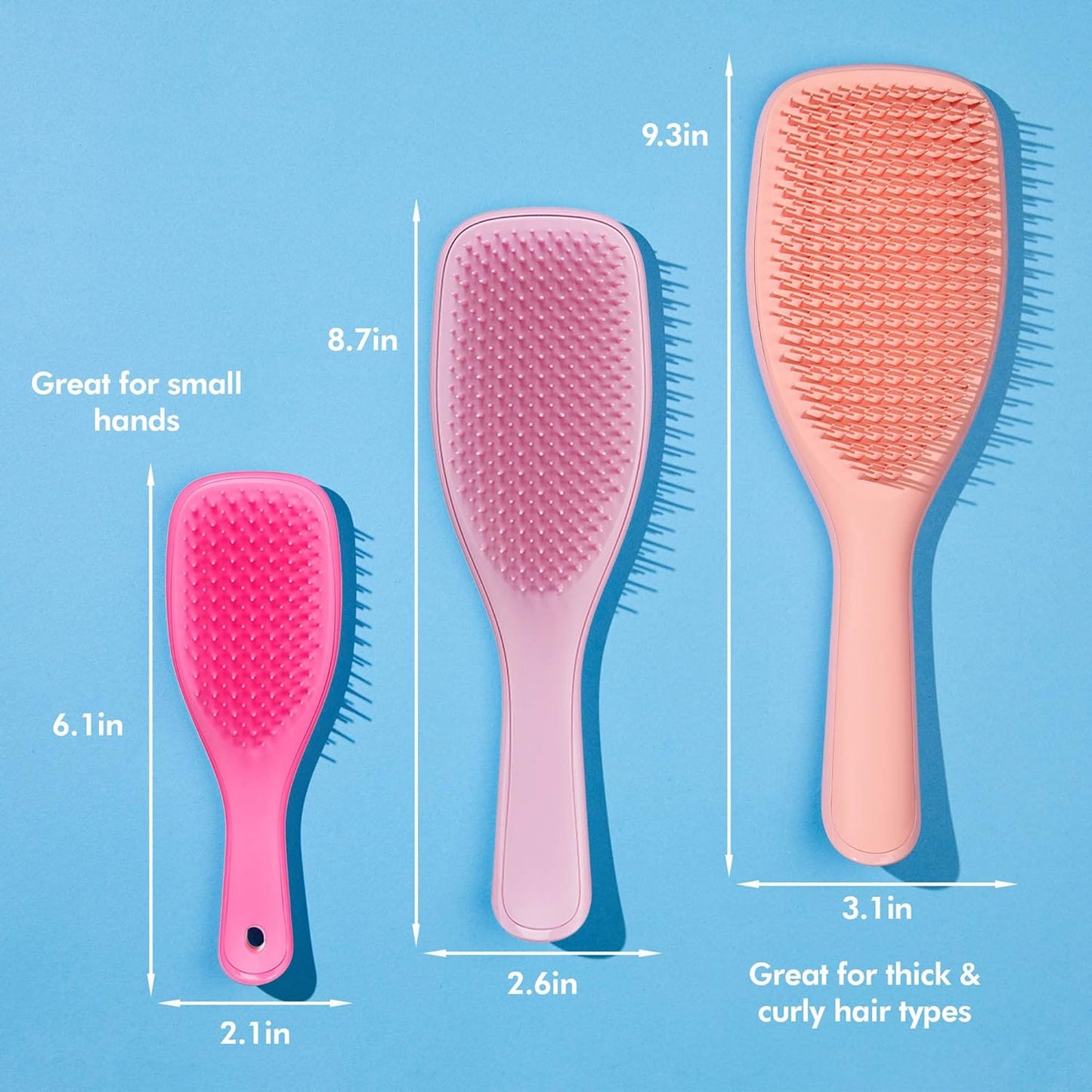 Tangle Teezer Ultimate Detangler Brush Duo, Dry & Wet Hair Brush, Eliminates Knots & Reduces Breakage for All Hair Types, Rosebud and Lilac Purple