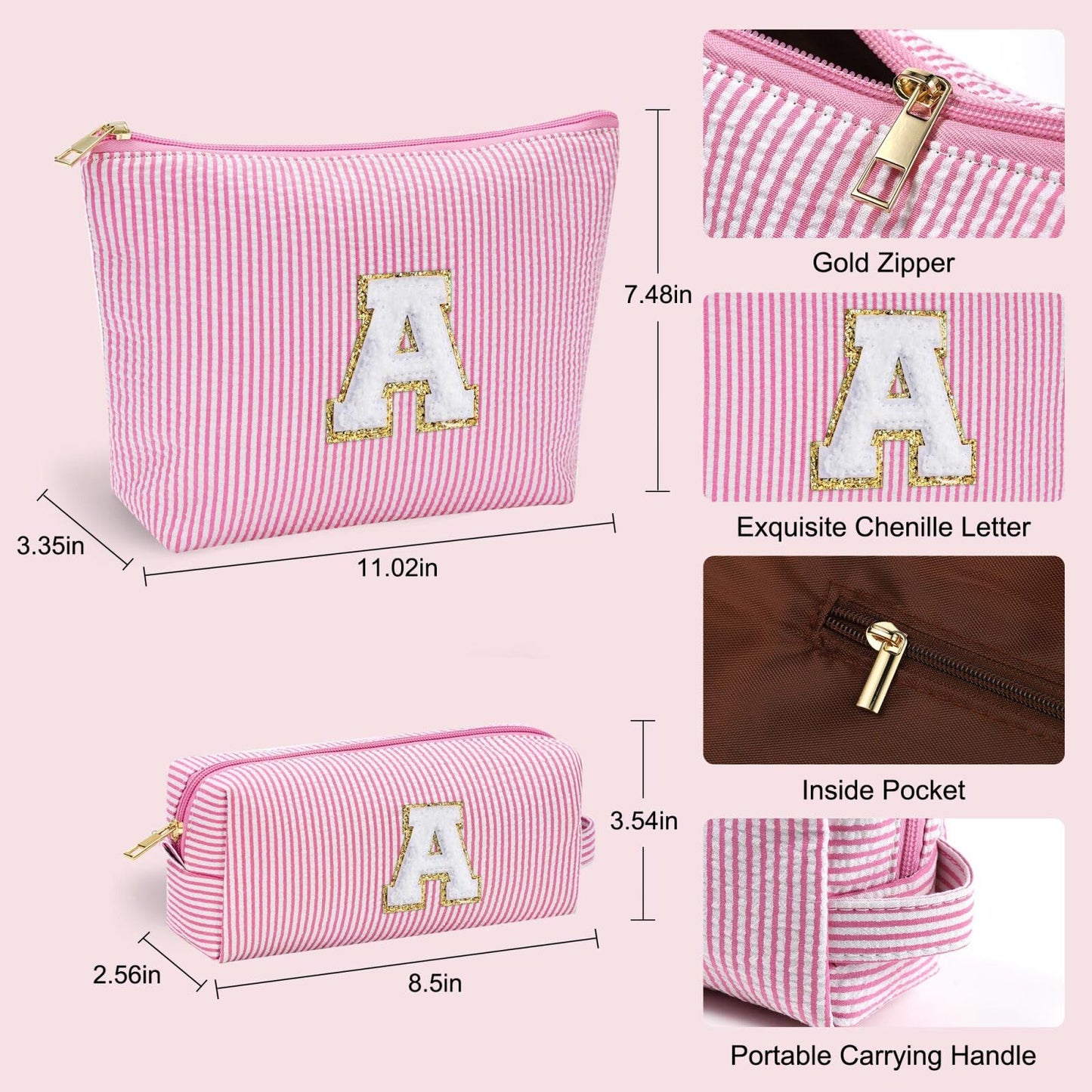 YOOLIFE Birthday Gifts for Women Kids Teen Girls Makeup Bag Cosmetic Bag Travel Toiletry Bags Birthday Gifts Girlfriend Gift Friend Gifts for Women Her Pink G