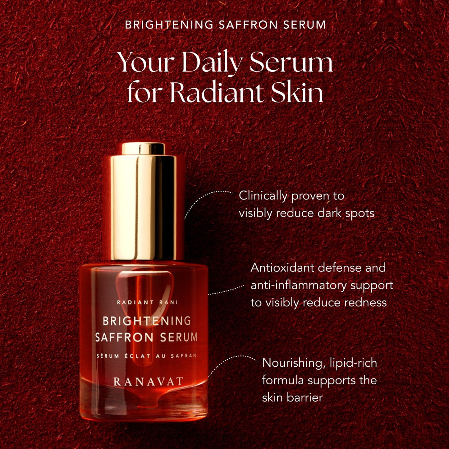 Skiennix Brightening Saffron Serum - Dark Spot Corrector & Hyperpigmentation Treatment - 1 oz for Healthy Glow