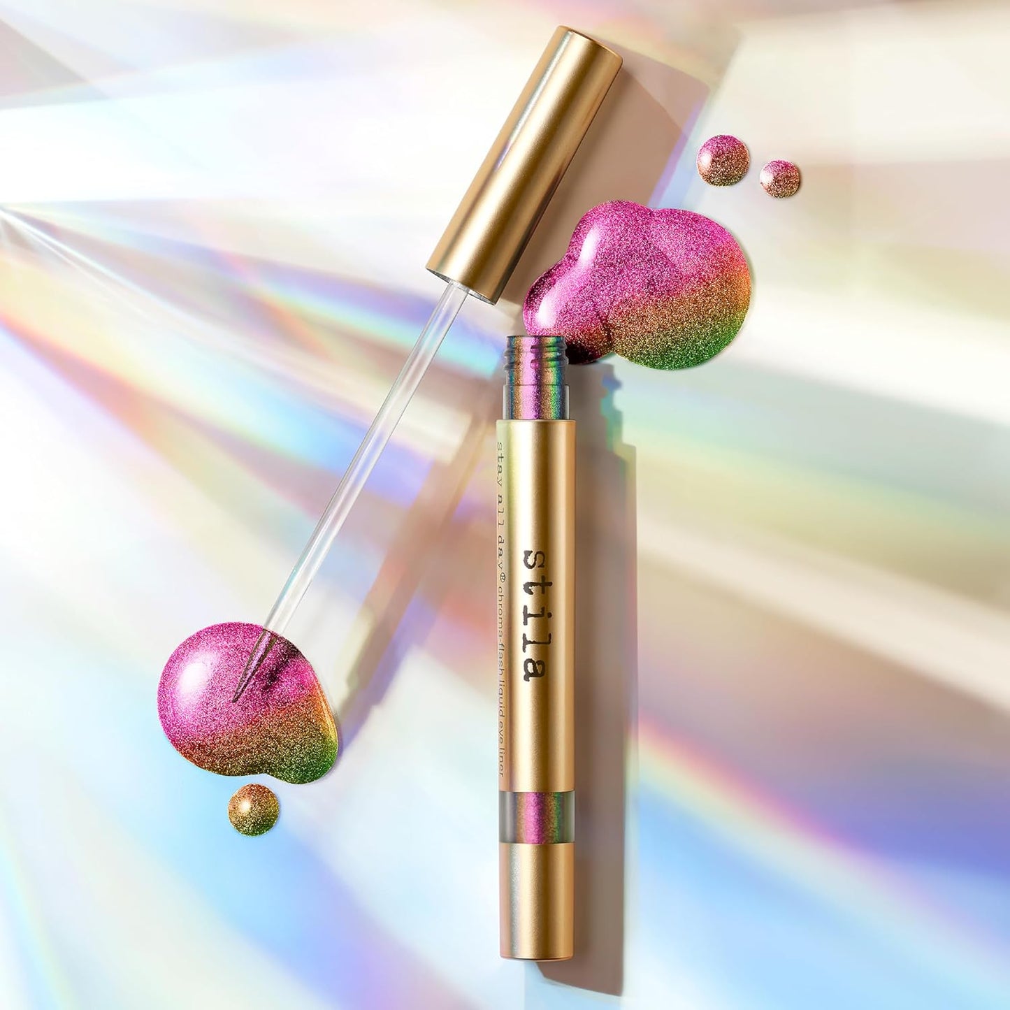 Stila Stay All Day® Chroma-Flash Liquid Eye Liner - Long-Wear Metallic Liner with Chrome Finish | Smudge-Proof & Fade-Resistant | Precision Brush Tip for Bold Color