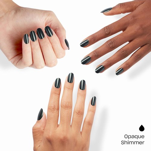 OPI On Point Press On Nails - Short Round Classic & Accent Nail Art | 24 Count With Glue | Long-Lasting & Reusable