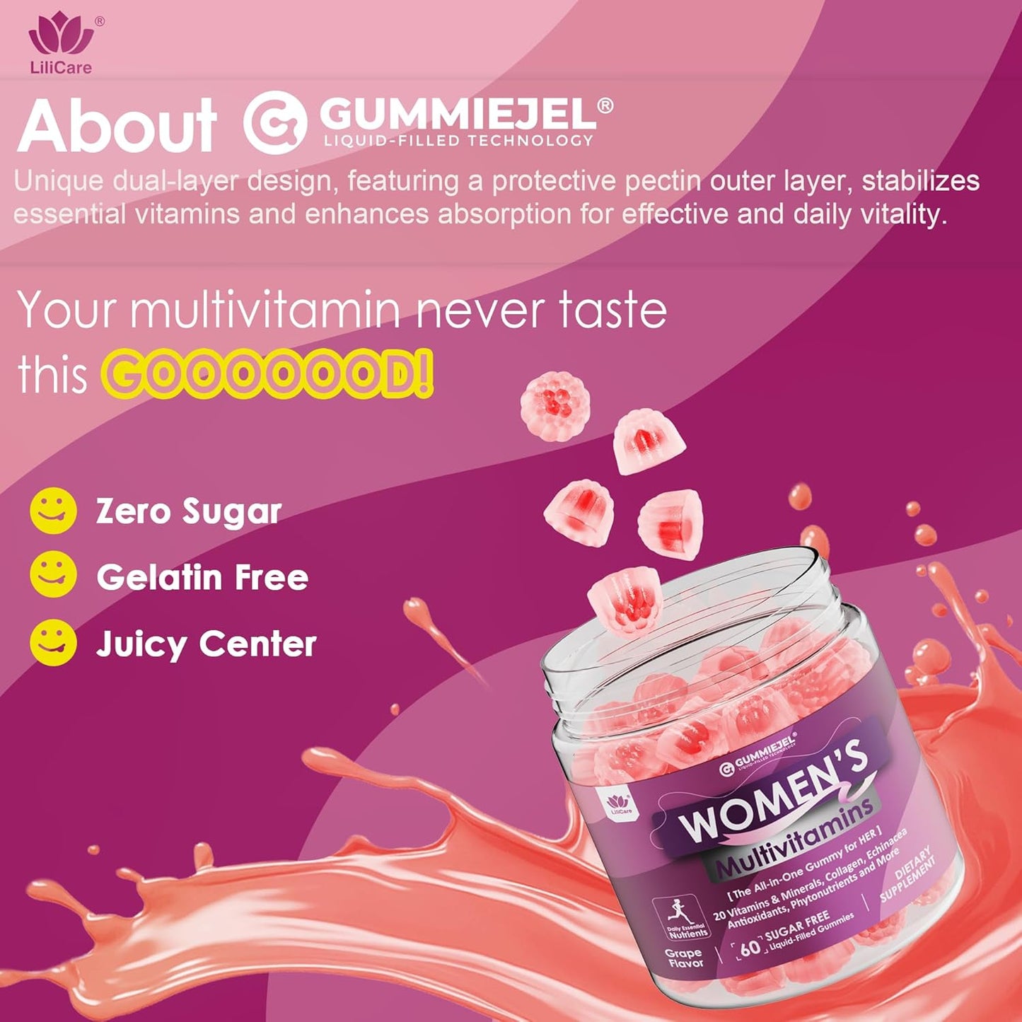 Skiennix Women's Multivitamin Gummies - Methylated Formula with Biotin, Iron & Antioxidants | 60 Count