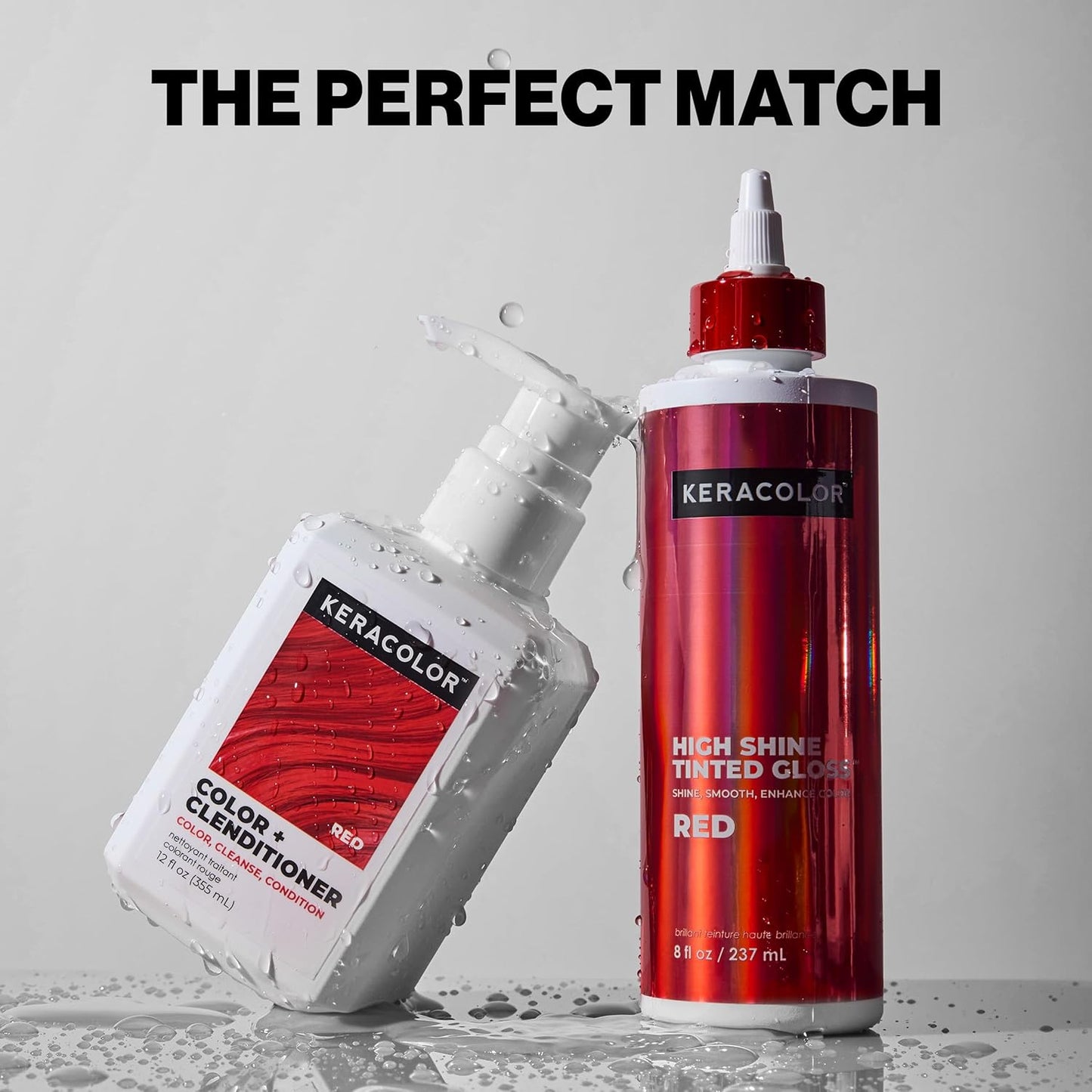 Keracolor High Shine Tinted Hair Gloss - Sheer Color-Enhancing In-Shower Treatment, Red, 8 Fl Oz