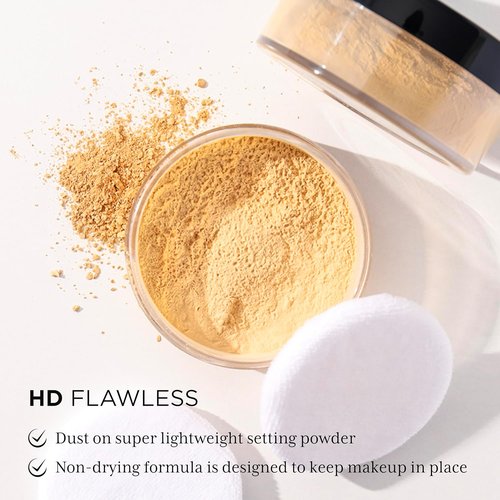 Absolute New York HD Flawless Setting Powder - Golden Banana, 0.53 oz | Long-Lasting Matte Finish