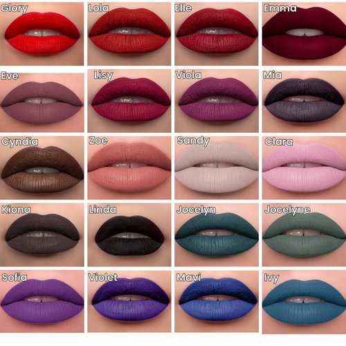 Mynena Jet Black Matte Liquid Lipstick - Long-Lasting, Waterproof, No Smudge Formula | All-Day Wear, Lightweight Comfort