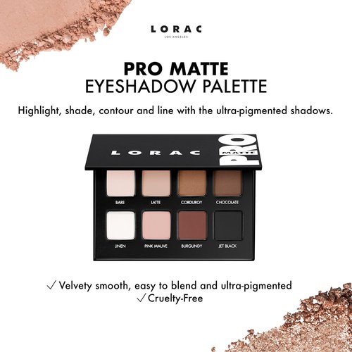 LORAC PRO Eyeshadow Palette - High Pigment Matte & Shimmer Shades | Compact with Mirror