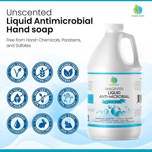 Regine Switzerland Antimicrobial Hand Soap - Gentle, Moisturizing 64 oz Bulk Refill for Kitchen & Bathroom | Unscented