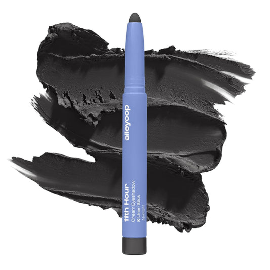 ALLEYOOP 11th Hour Waterproof Cream Eyeshadow Stick - Long-Lasting Smudge-Proof Eye Makeup, Black Matte