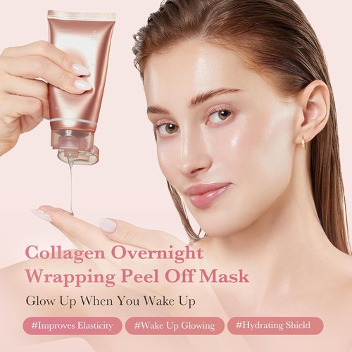 Medicube Pink Glow Wrapping Mask Duo - Collagen & PDRN Caffeine Overnight Peel-Off Facial Masks
