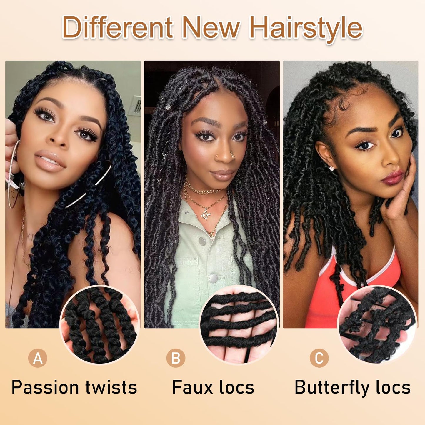 Roalnce Passion Twist Hair Braiding Water Wave Crochet Hair Extensions Pre Looped Synthetic Braids for Black Women 8 Packs 12 Inch