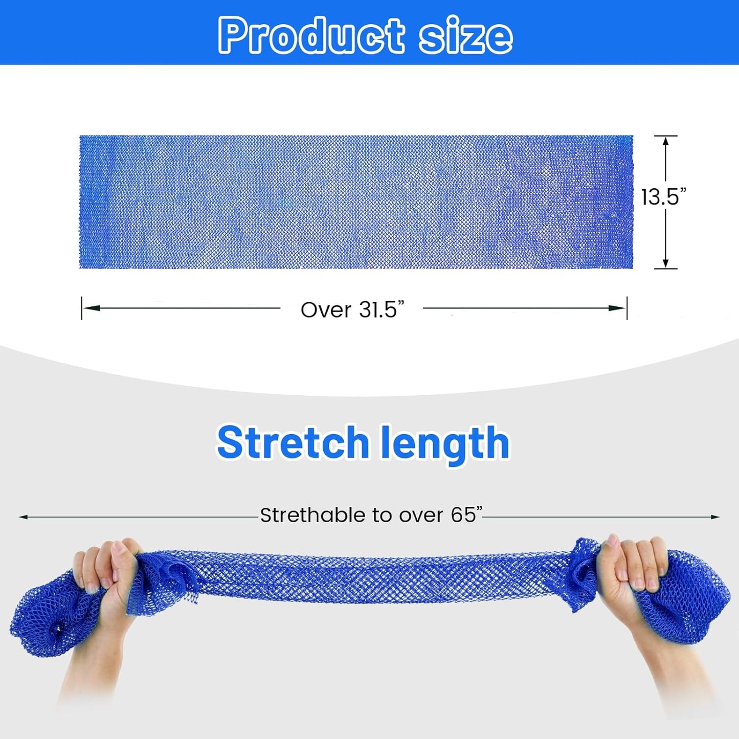 ZOCY Exfoliating Body Scrubber - Authentic African Net Sponge for Gentle Deep Cleansing | Blue