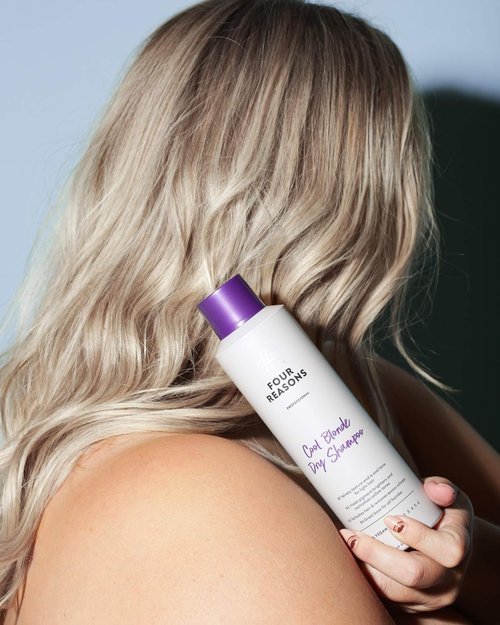 FOUR REASONS Cool Blonde Dry Shampoo - Tinted Formula for Blonde Hair - Neutralizes Brassiness - 5.3 oz