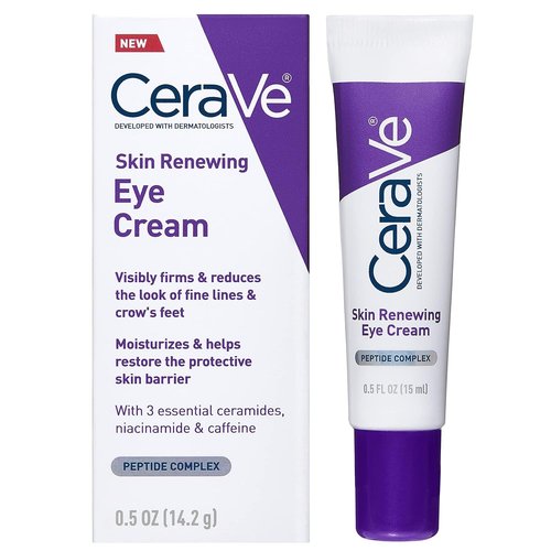 CeraVe Skin Renewing Eye Cream - Anti-Wrinkle Formula with Peptides, Caffeine & Niacinamide | Paraben-Free, Ophthalmologist Tested
