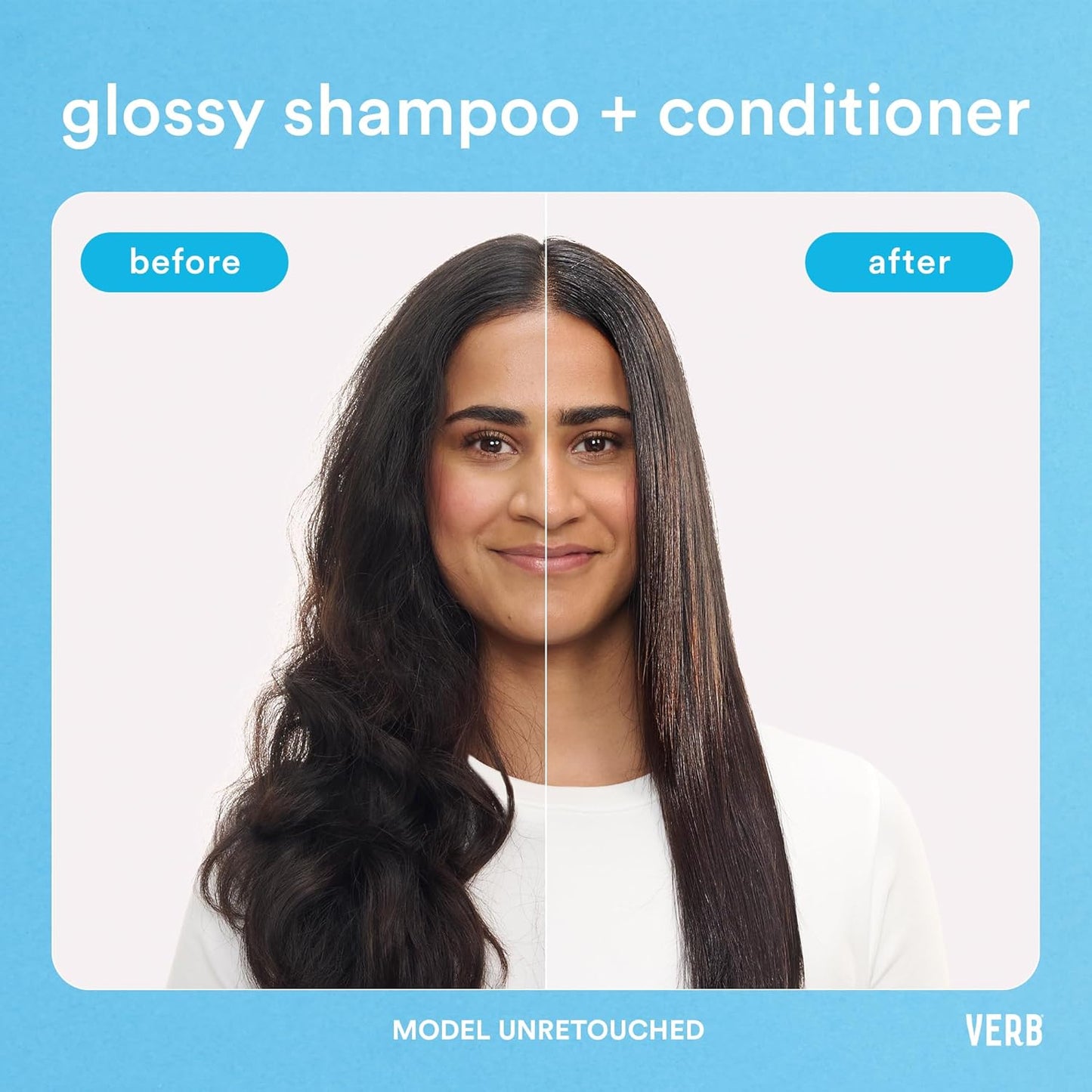 VERB Glossy Conditioner - Conditions, Detangles & Adds High Shine for Thick Coarse Hair - Vegan & Sulfate-Free