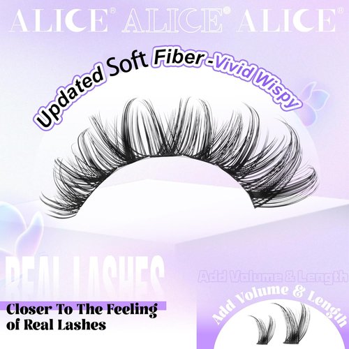 ALICE Lash Clusters - Wispy Eyelash Extensions for Natural Volume | 10-18mm, 168pcs, Soft Thin Band