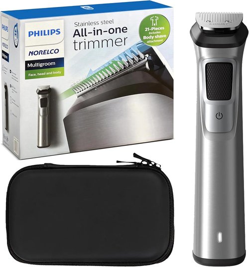 PHILIPS Multi Groomer 8000 Series - 21 Piece All-in-One Grooming Kit for Men | Precision Trimmer for Face, Head & Body