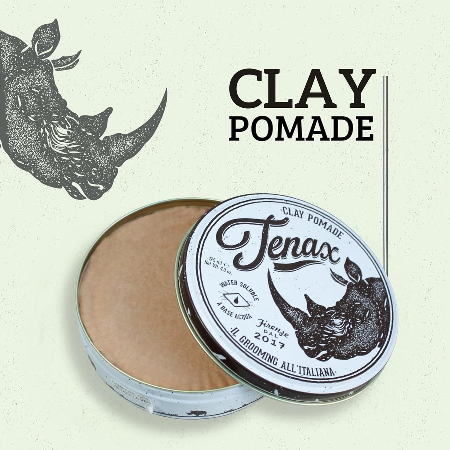 Tenax Clay Pomade for Men - Adds Volume & Texture for Damp or Dry Hair | 3.5 oz