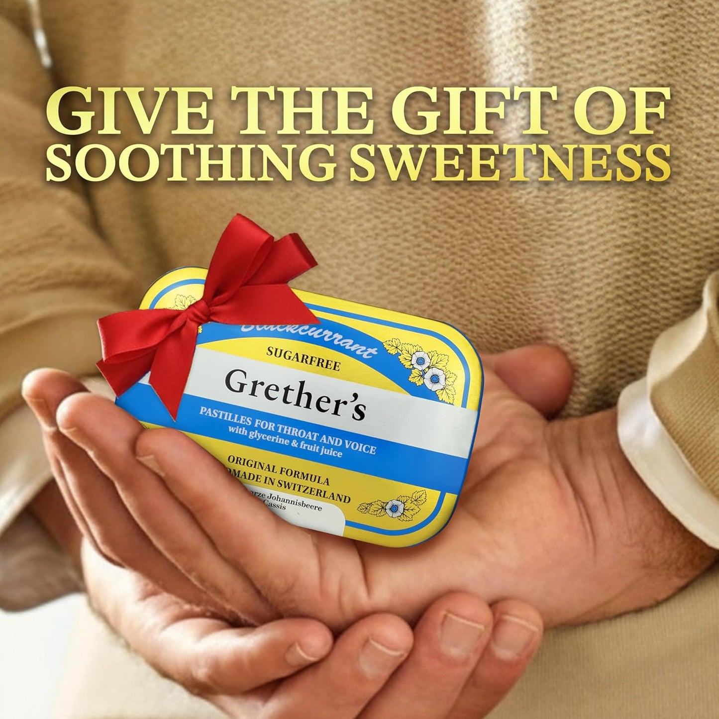 GRETHER'S Blackcurrant Pastilles - Sugar-Free Swiss Throat Lozenges for Dry Mouth Relief | 3.7 oz Gift for Singers